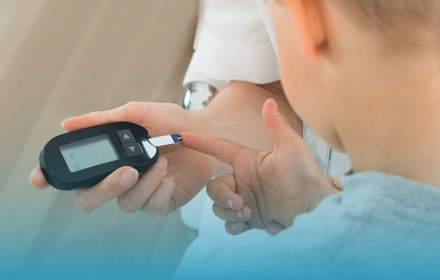 Mother And Child Checking Blood Sugar Banner