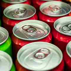 Soft Drink Cans In A Row