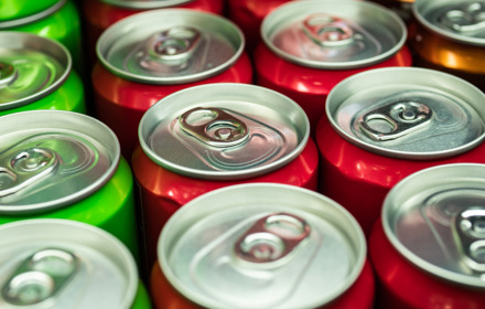 Soft Drink Cans In A Row
