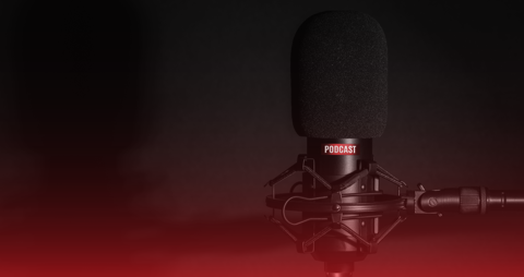 Podcast Banner Microphone