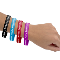 Adult Diabetes Awareness Wristbands.