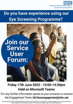 DRWF Events Retinal Screening Presentation SUF Poster With June Date