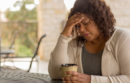 Middle Age Woman Looking Sad