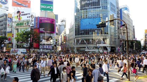Crowd Walking In City