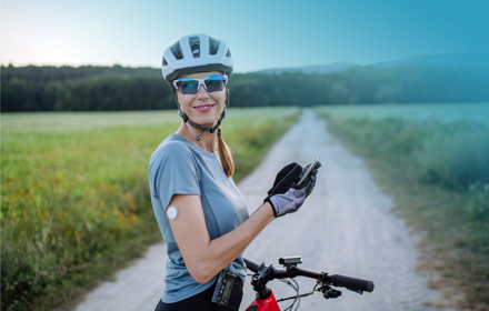 Cyclist With Continuous Glucose Monitor