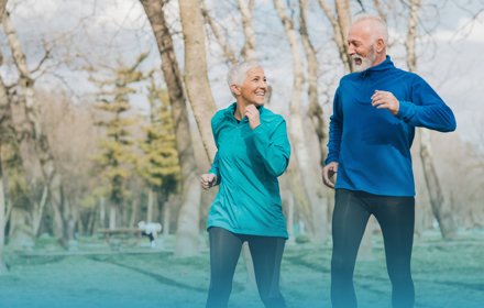 Elderly Joggers Exercising Outdoors