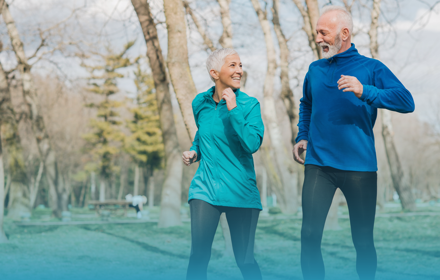 Elderly Joggers Exercising Outdoors