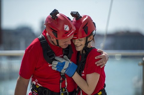 Abseil Megan and Dad