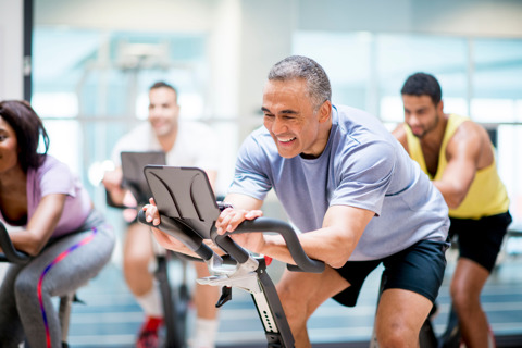 Exercise Bikes Being Used