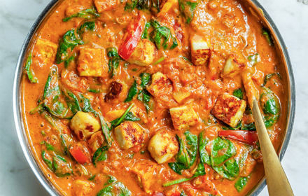 Vegansk Palak Paneer Foto Nurlan Emir Mathem
