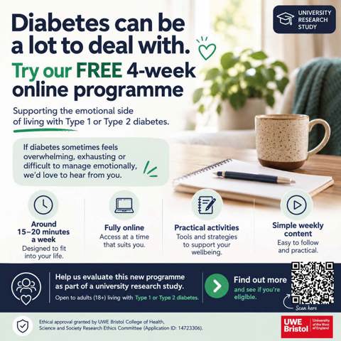 Study Recruitment Diabetes Online Programme Phase 2 Recruitment Advert FINAL