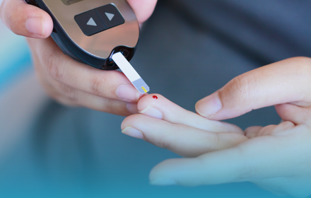 Blood Sugar Check Finger Prick Banner