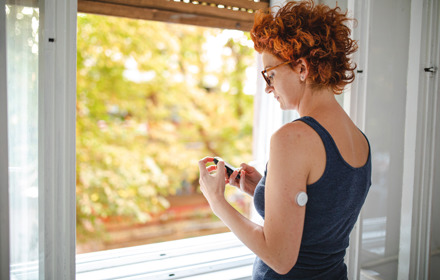 Glucose Flash Monitor On A Woman