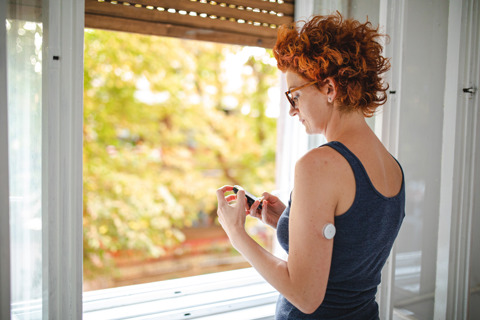 Glucose Flash Monitor On A Woman
